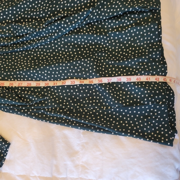 Lumie tie-front button down green  polka dot dress - Picture 7 of 7